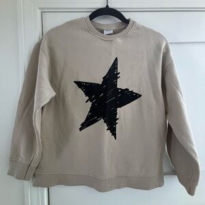 Zara Cream Sweatshirt with Black Star Design
